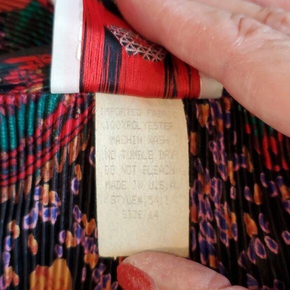 Smart Woman Plisse Pleat Colorful Art To Wear Jacket Cardigan SZ 14 - Picture 7 of 9